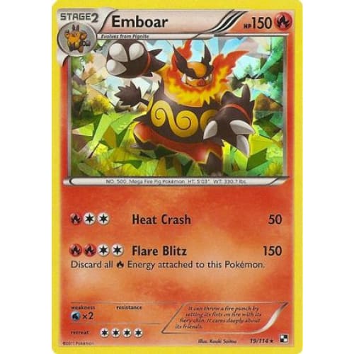 Emboar - 19/114 (Cracked Ice Holo) () Holo Rare Holofoil