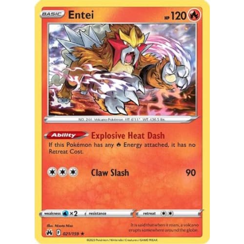 Entei (021) Holo Rare Reverse Holofoil - Single