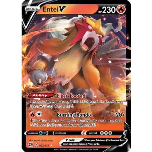 Entei V (022/172) Holo Rare Holofoil - Single