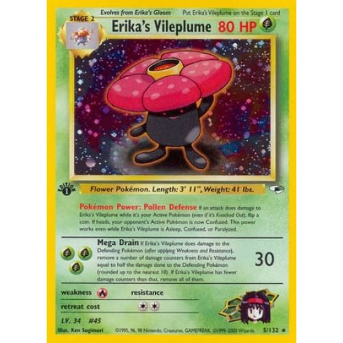 Erika’s Vileplume (005/132) Holo Rare Unlimited Holofoil