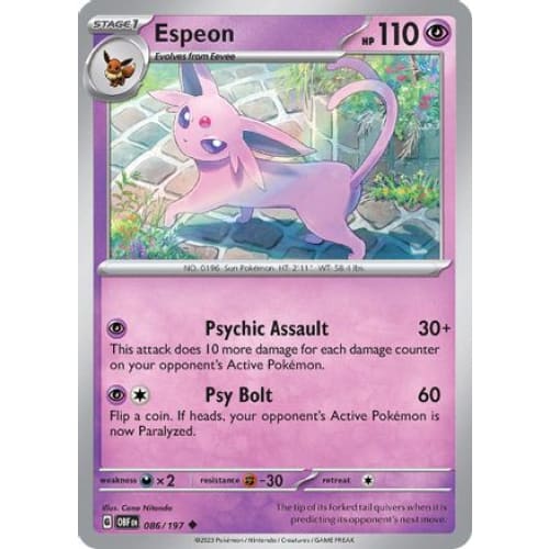 Espeon (086/197) Uncommon Reverse Holofoil - Single