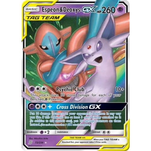 Espeon & Deoxys-GX (072/236) Holo Rare Holofoil - Single