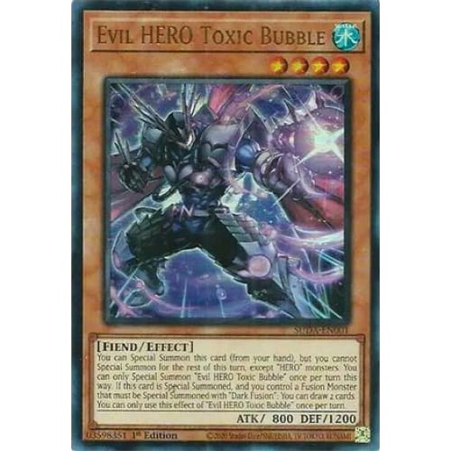 Evil HERO Toxic Bubble - SUDA-EN001 Ultra Rare 1st Edition