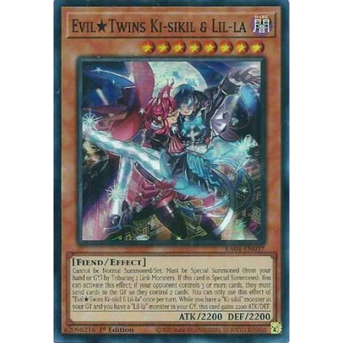 EvilTwins Ki-sikil & Lil-la - RA04-EN037 Super Rare 1st
