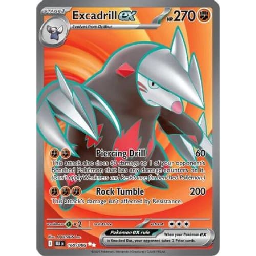 Excadrill ex - 160/086 (160) Secret Rare Holofoil - Single
