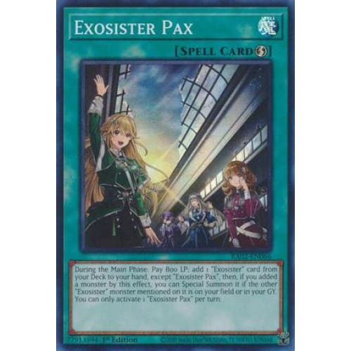 Exosister Pax - RA02-EN066 Super Rare 1st Edition - Single