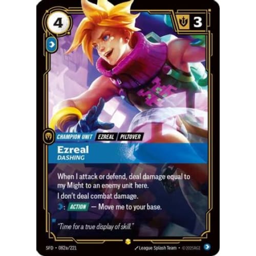 Ezreal - Dashing (Alternate Art) (082a/221) - Spiritforged