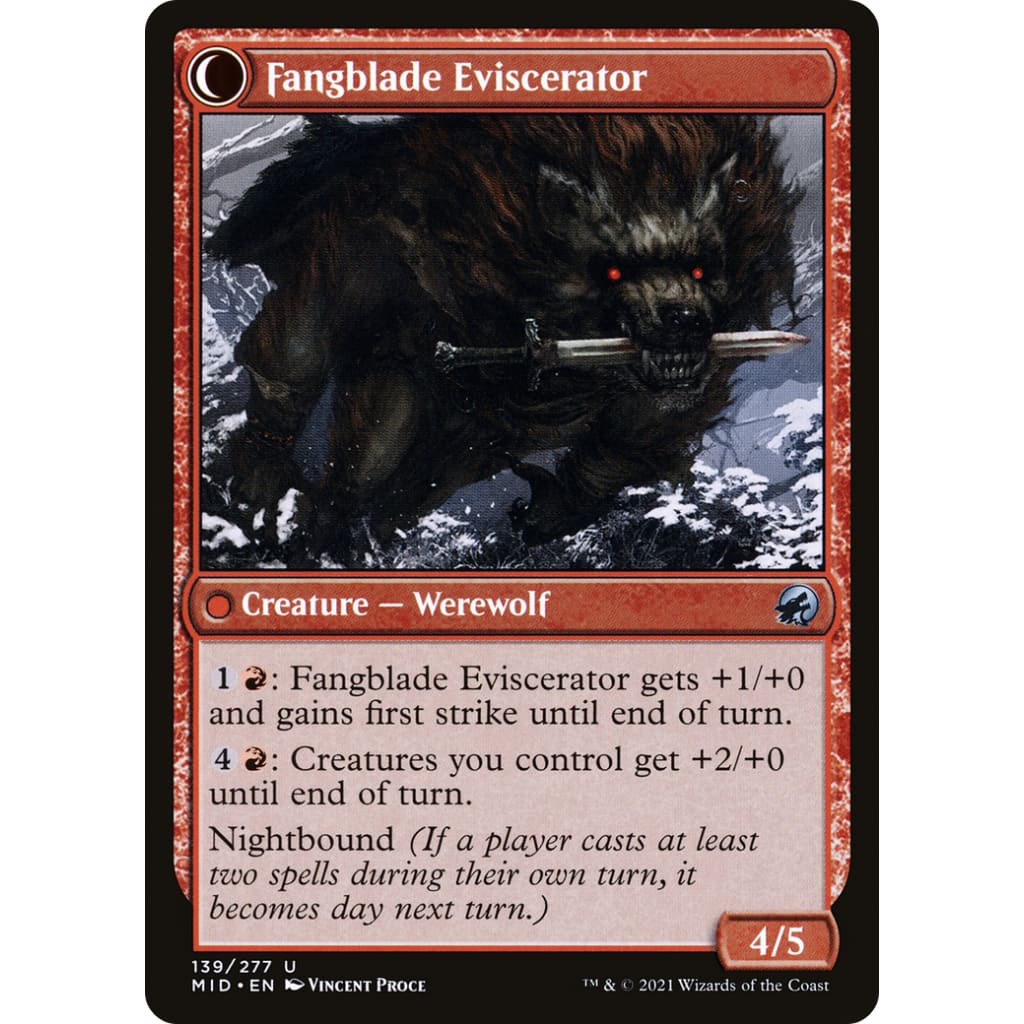 Fangblade Brigand // Eviscerator (MID-139): (Double Faced
