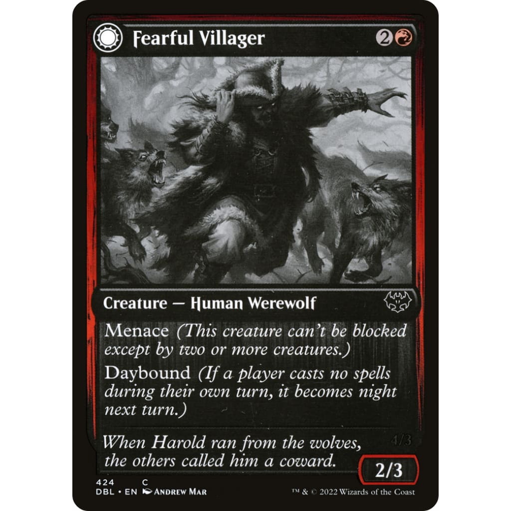 Fearful Villager // Fearsome Werewolf (DBL-424): (Double