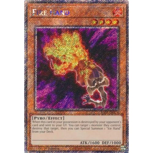 Fire Hand (Platinum Secret Rare) - RA04-EN224 Platinum Rare