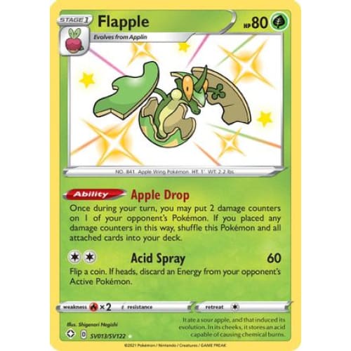 Flapple (SV013/122) Rare Shiny Holofoil - Single
