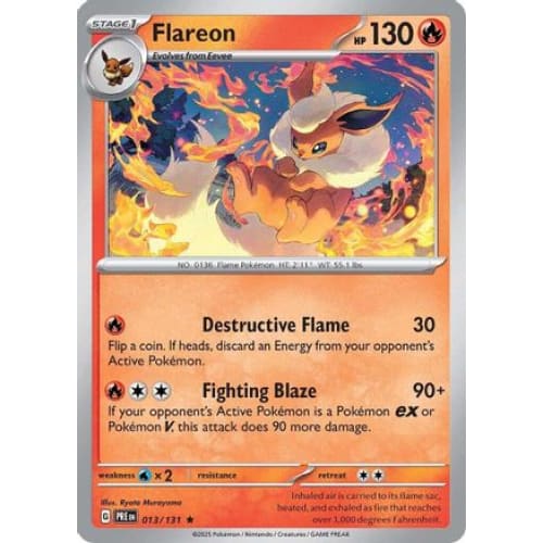 Flareon (13) Rare Classic Reverse Holofoil - Single