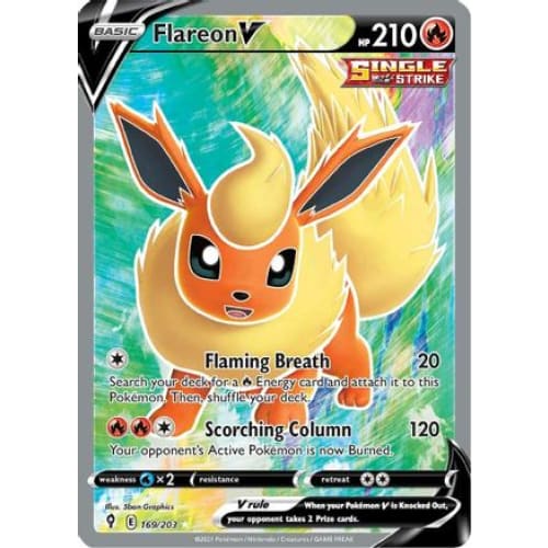 Flareon V (169/203) Ultra Rare Holofoil - Single