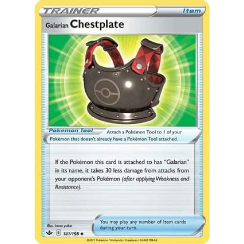 Galarian Chestplate (141/198) Uncommon Reverse Holofoil