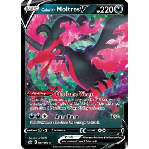 Galarian Moltres V (097/198) Holo Rare Holofoil - Single