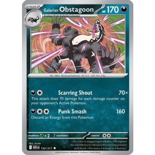 Galarian Obstagoon - 132/217 (132) Uncommon - Single