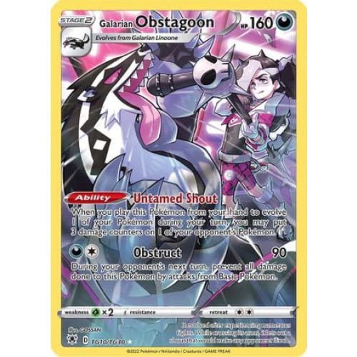 Galarian Obstagoon (TG10/030) Holo Rare Holofoil - Single