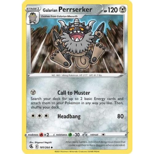 Galarian Perrserker (181/264) Uncommon - Single