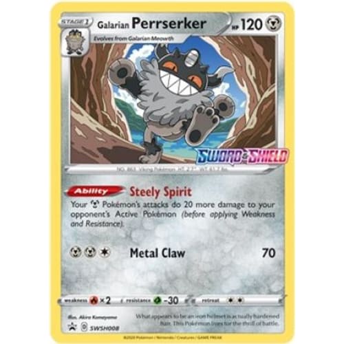 Galarian Perrserker (SWSH008) Promo Holofoil - Single