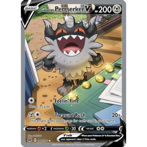 Galarian Perrserker V (184/196) Ultra Rare Holofoil - Single