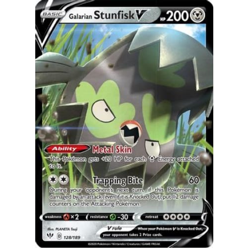 Galarian Stunfisk V (128/189) Holo Rare Holofoil - Single