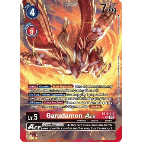 Garudamon Ace (Alternate Art) - BT15-014 - Super Rare Foil