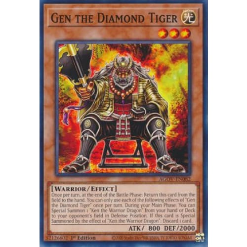 Gen the Diamond Tiger - AGOV-EN082 Common 1st Edition