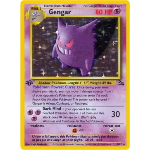Gengar (005/062) Holo Rare 1st Edition Holofoil - Single