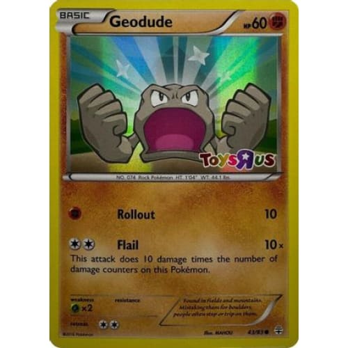 Geodude - 43/83 (Toys R Us Promo) (43) Promo Holofoil