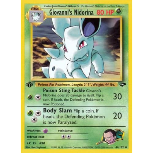 Giovanni’s Nidorina (44) Uncommon 1st Edition - Single
