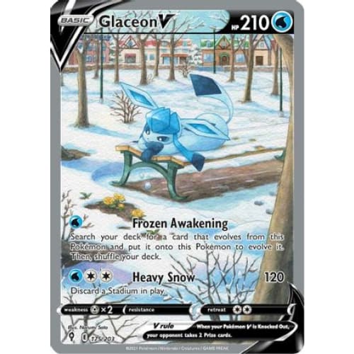 Glaceon V (175/203) Ultra Rare Holofoil - Single