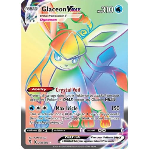 Glaceon VMAX (208/203) Holo Rare Holofoil - Single