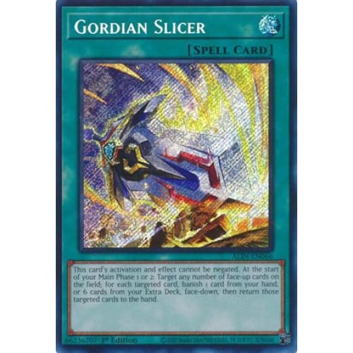 Gordian Slicer - ALIN-EN066 Secret Rare 1st Edition - Single