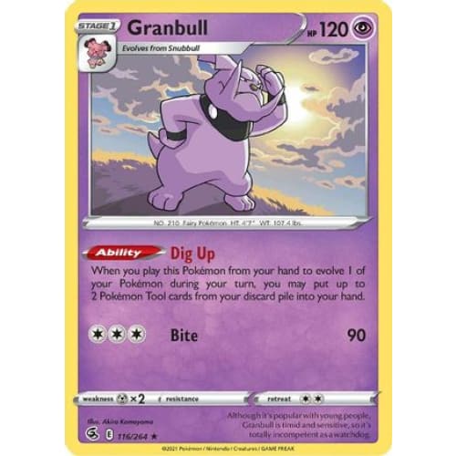 Granbull (116/264) Rare Classic Reverse Holofoil - Single