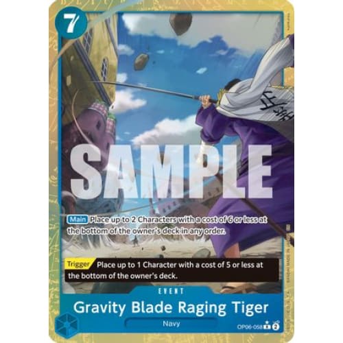 Gravity Blade Raging Tiger (Alternate Art) OP06-058 R