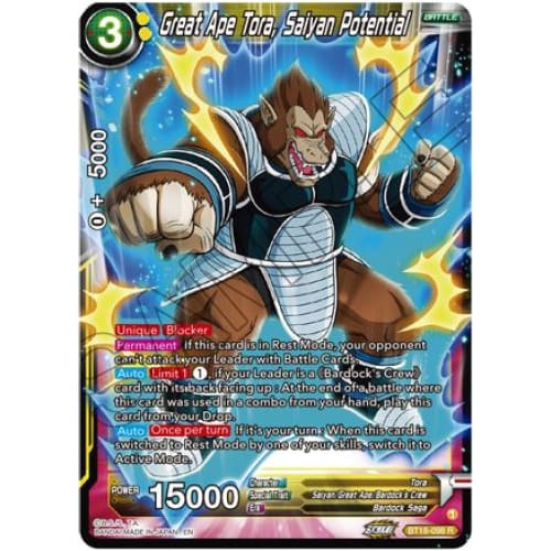 Great Ape Tora Saiyan Potential (Dawn of the Z-Legends)