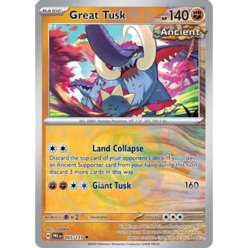 Great Tusk (Master Ball Pattern) (55) Uncommon Holofoil
