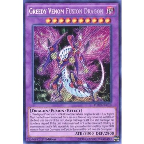 Greedy Venom Fusion Dragon (FUEN-EN010) Secret Rare 1st