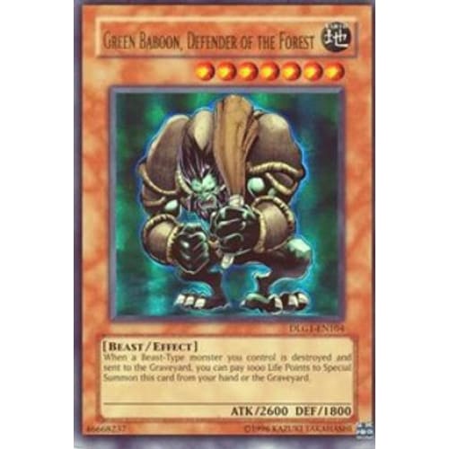 Green Baboon Defender of the Forest (DLG1-EN104) Ultra Rare