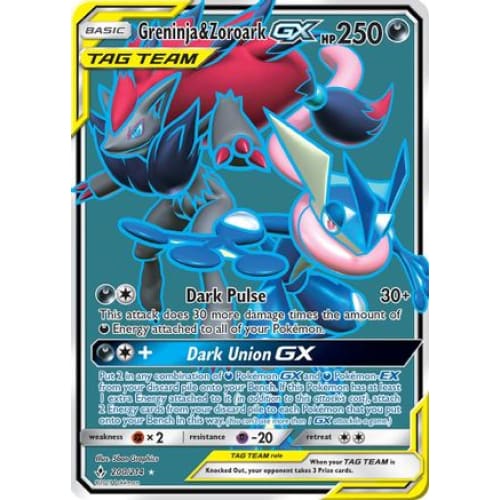 Greninja & Zoroark-GX (200/214) Ultra Rare Holofoil - Single