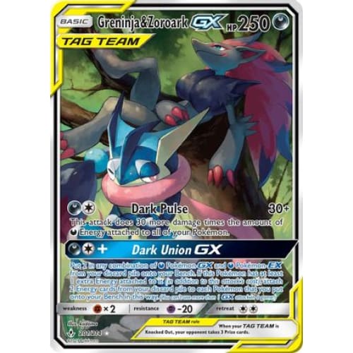 Greninja & Zoroark-GX (201/214) Ultra Rare Holofoil - Single