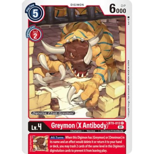 Greymon (X Antibody) - BT9-012 - Common - Single