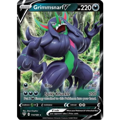 Grimmsnarl V (114/189) Holo Rare Holofoil - Single