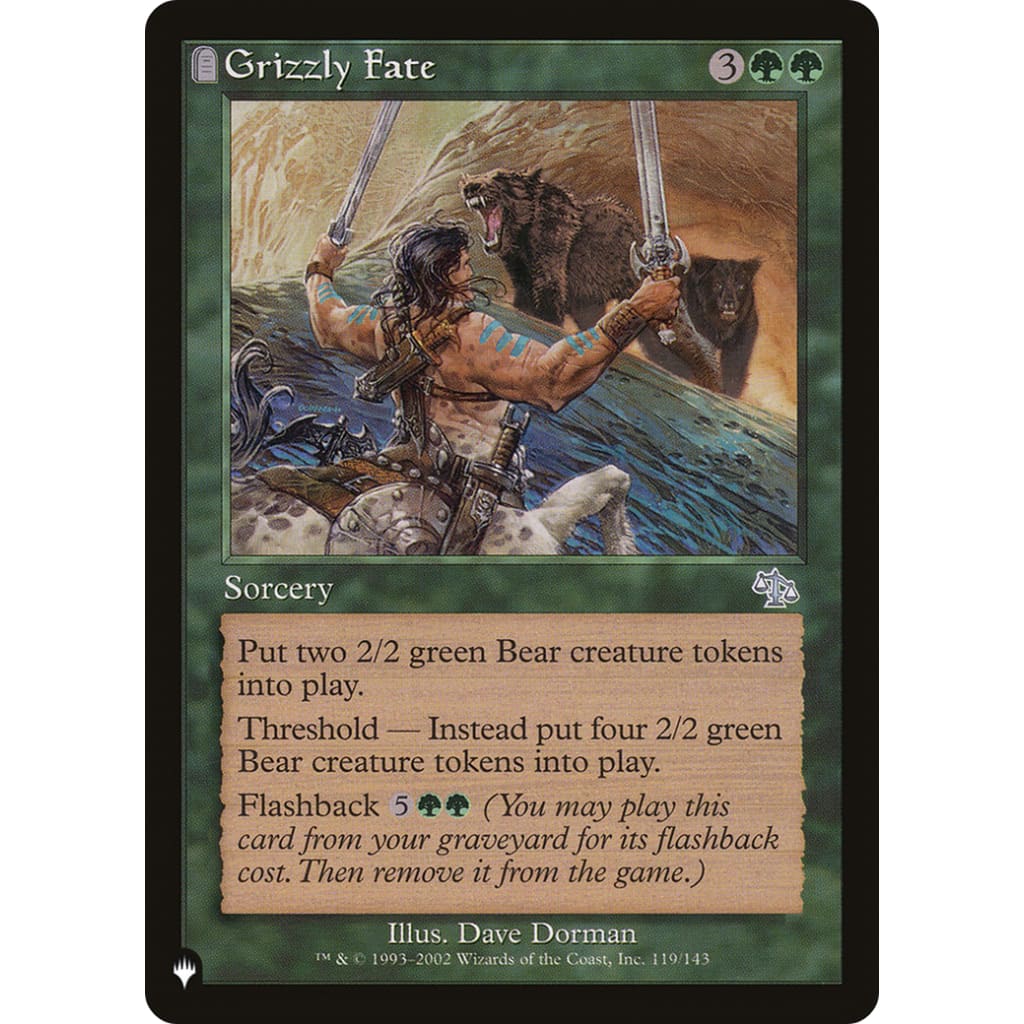 Grizzly Fate (PLST-JUD-119): (tombstone) - Single