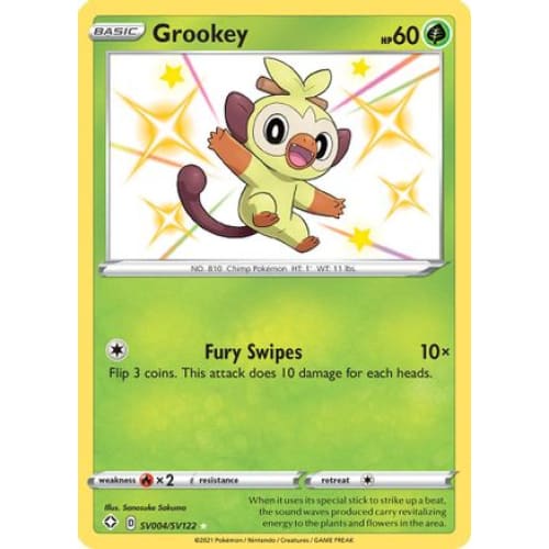 Grookey (SV004/122) Rare Shiny Holofoil - Single