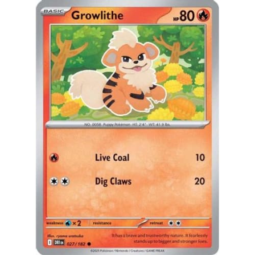 Growlithe (27) Common Reverse Holofoil - Single