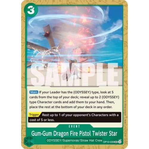 Gum-Gum Dragon Fire Pistol Twister Star OP10-039 UC Royal