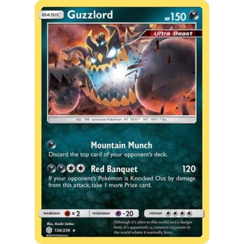 Guzzlord (136/236) Holo Rare Reverse Holofoil - Single