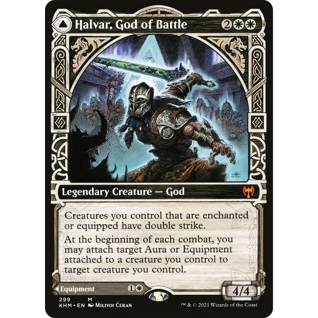 Halvar God of Battle // Sword the Realms (KHM-299):