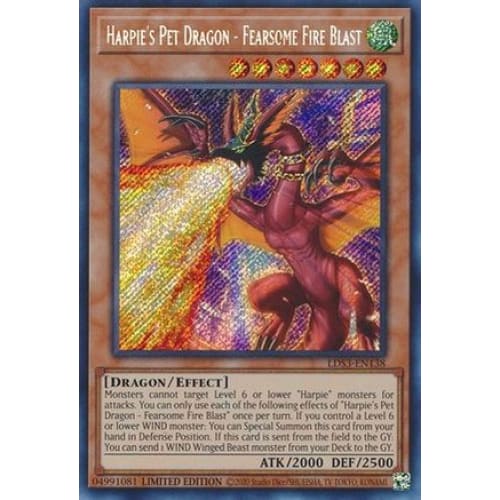 Harpie’s Pet Dragon - Fearsome Fire Blast - LDS3-EN138